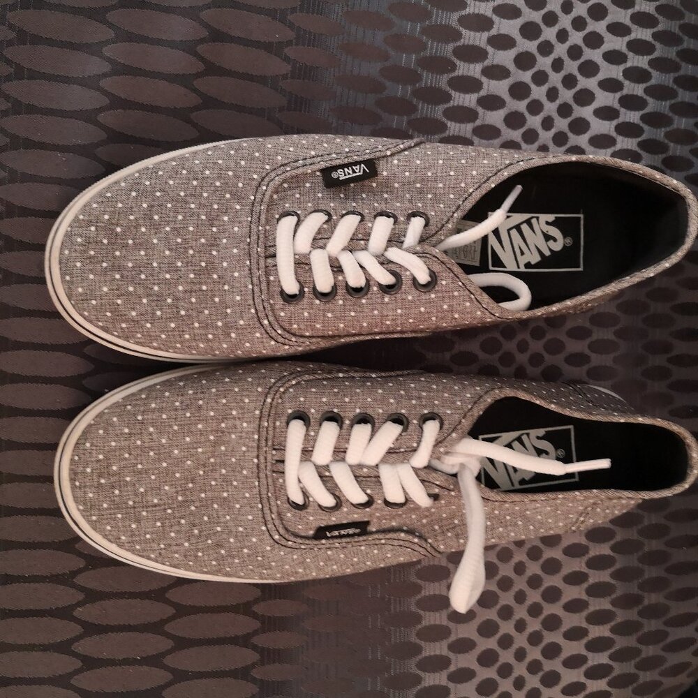 Vans woman's polka dot gray walking / athletic shoe